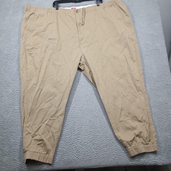 Levi's XX Chino Jogger Pants Mens 54x27 Beige Tapered Elastic Waist Pockets - Picture 1 of 9